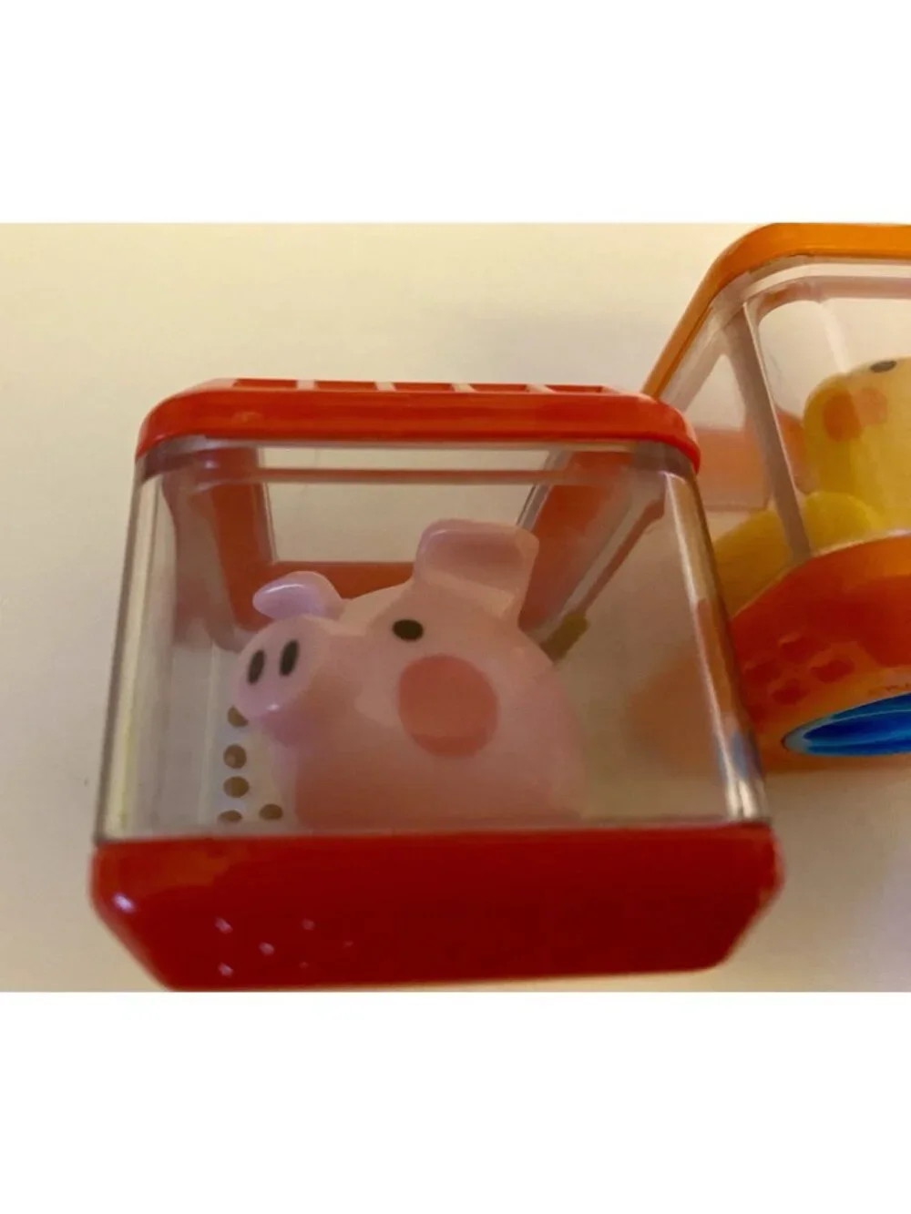 VTG 2 Fisher Price Peek-a-Blocks Replacements Pink Pig and Ducks Farm Sensory